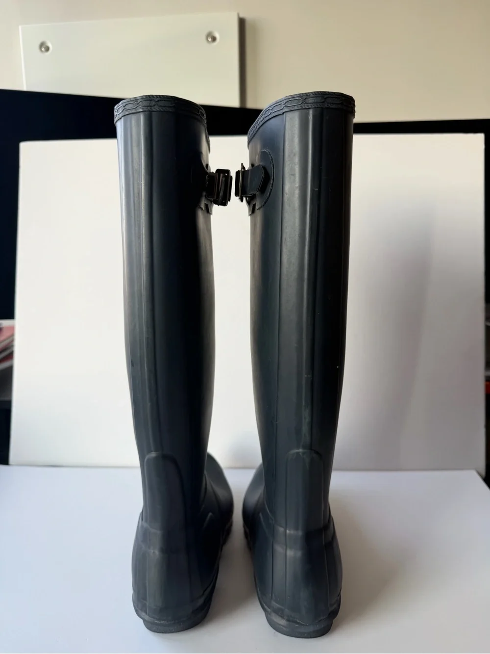 Hunter Boots Women’s 9 Original Tall Rubber Waterproof Casual Rain Navy Blue